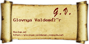 Glovnya Valdemár névjegykártya